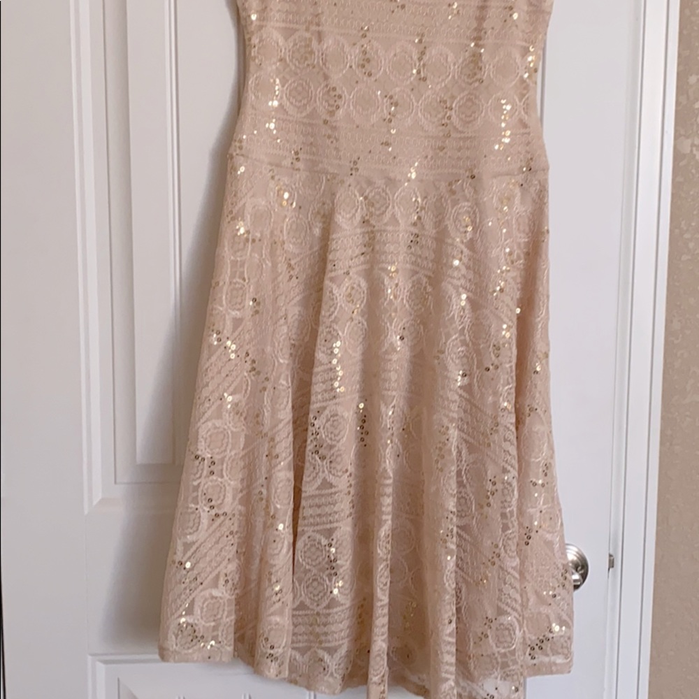Dressy flared dress.